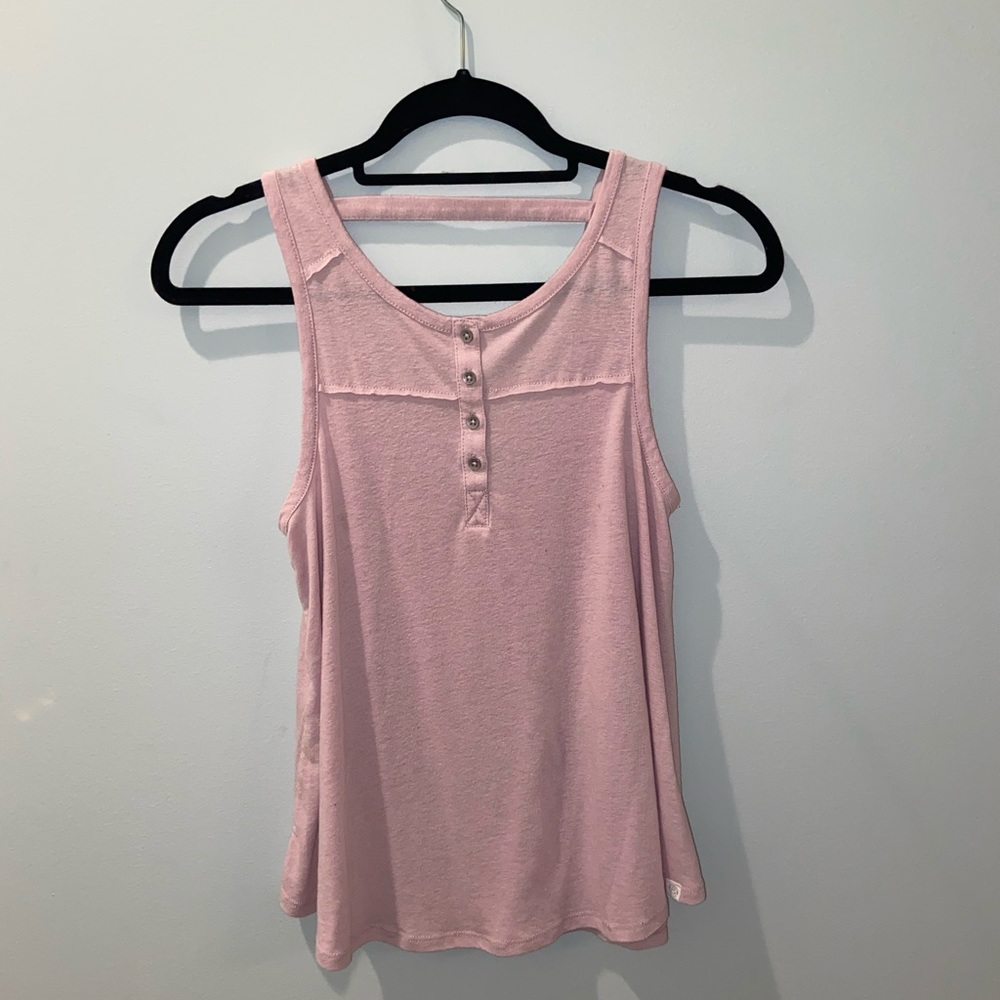Light Pink Tank Top with Buttons